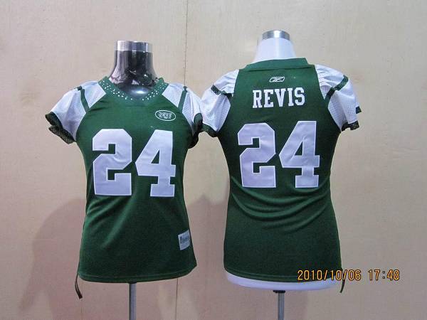 Jets #24 Darrelle Revis Green Women's Field Flirt Stitched NFL Jersey - Click Image to Close